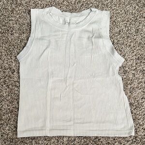 Elegant White Ribbed Tank Top